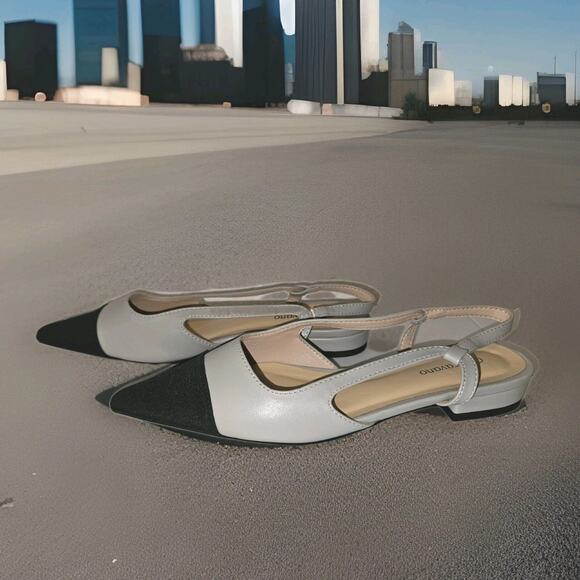 Paravano Shoes - New C.Paravano Women's Pointed Toe Slingback Low Heel Gray Size 6/36.5 $125